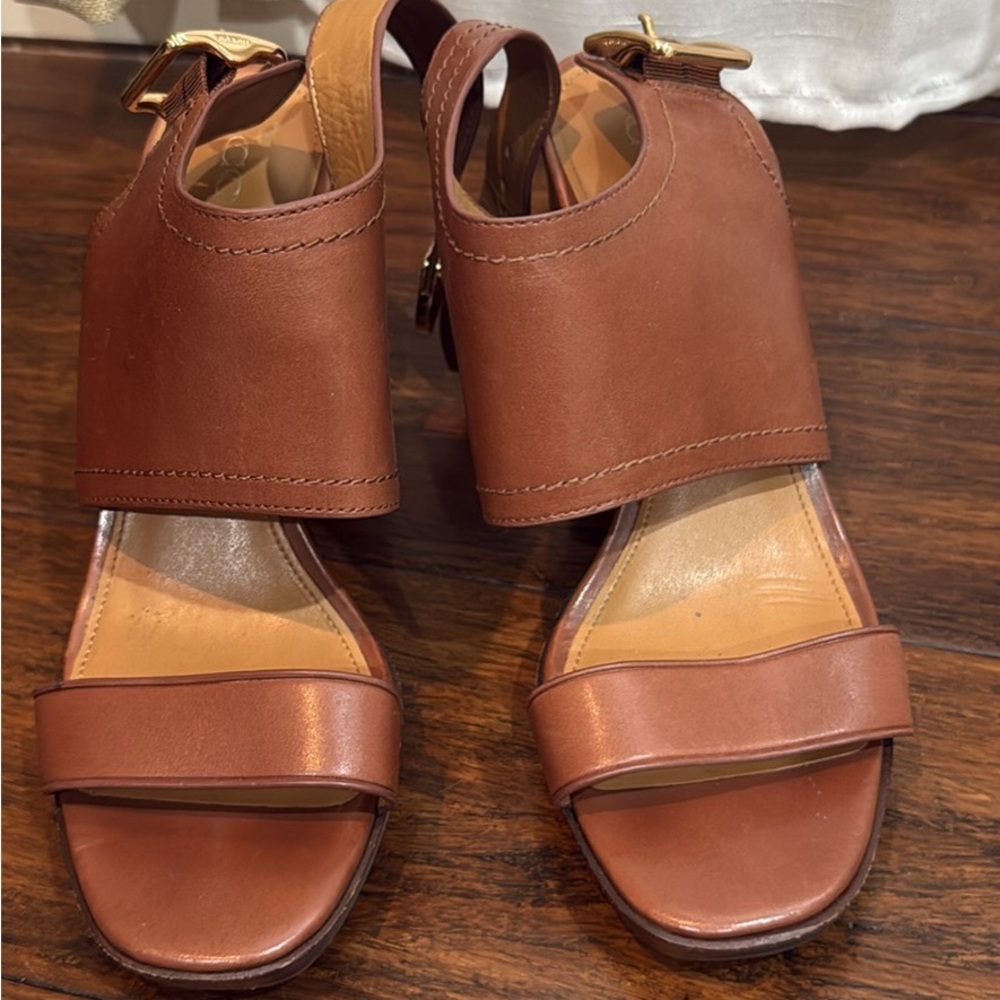 Coach Tan Leather Sandals